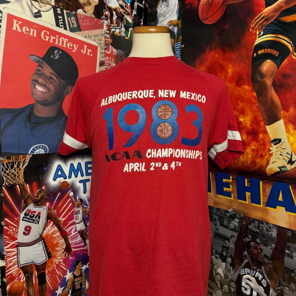 Vintage Albuquerque New Mexico Basketball Tee 1983 NCAA Championships Sz Medium